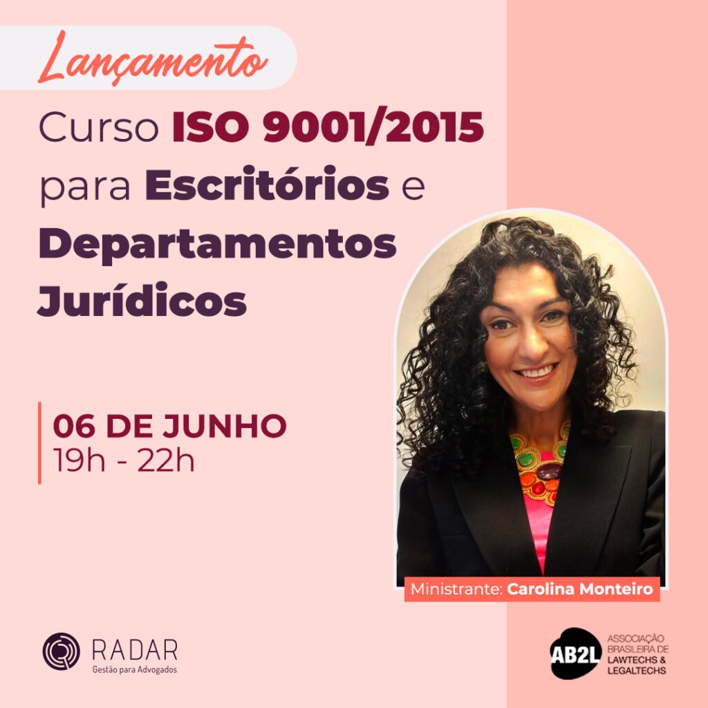 Curso ISO 9001/2015 para Escritórios e Departamentos Jurídicos