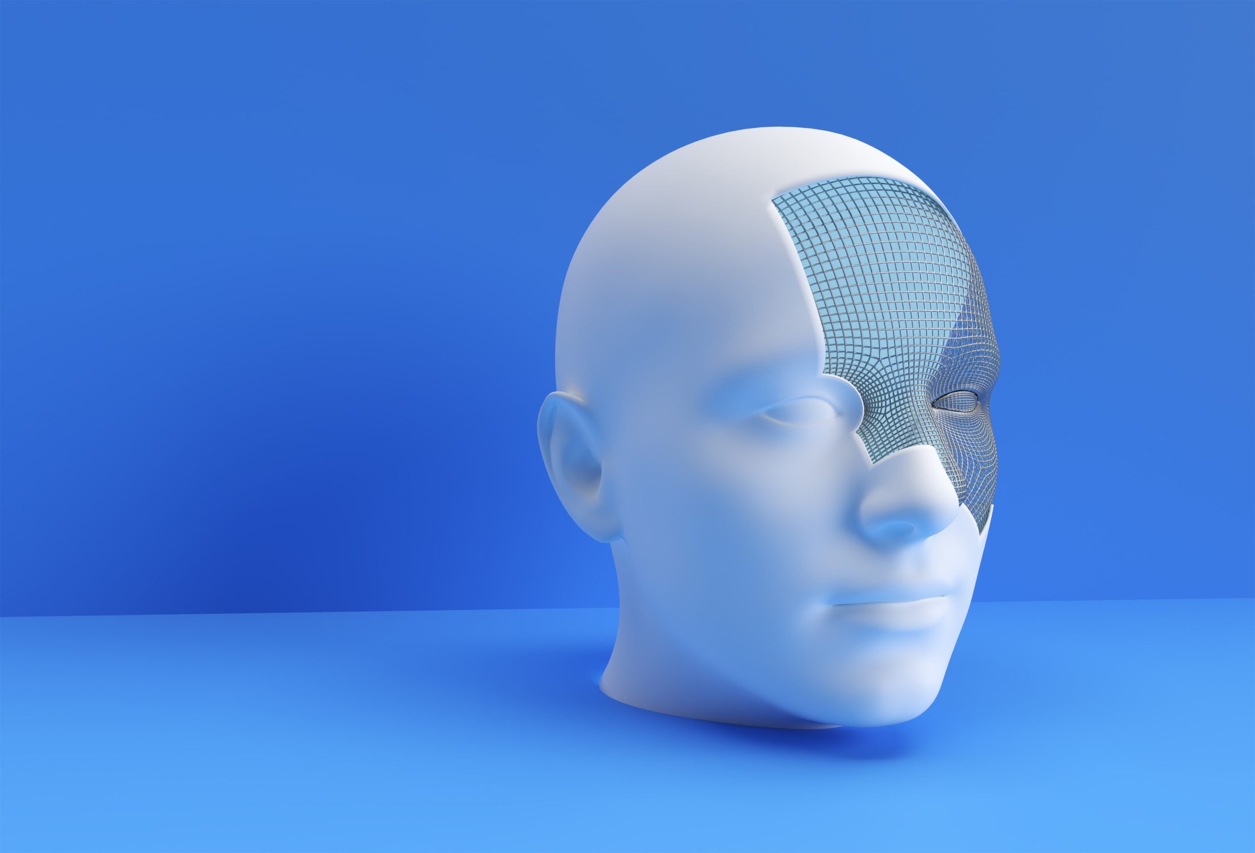 3D Rendered Illustration of a Human Face Design.