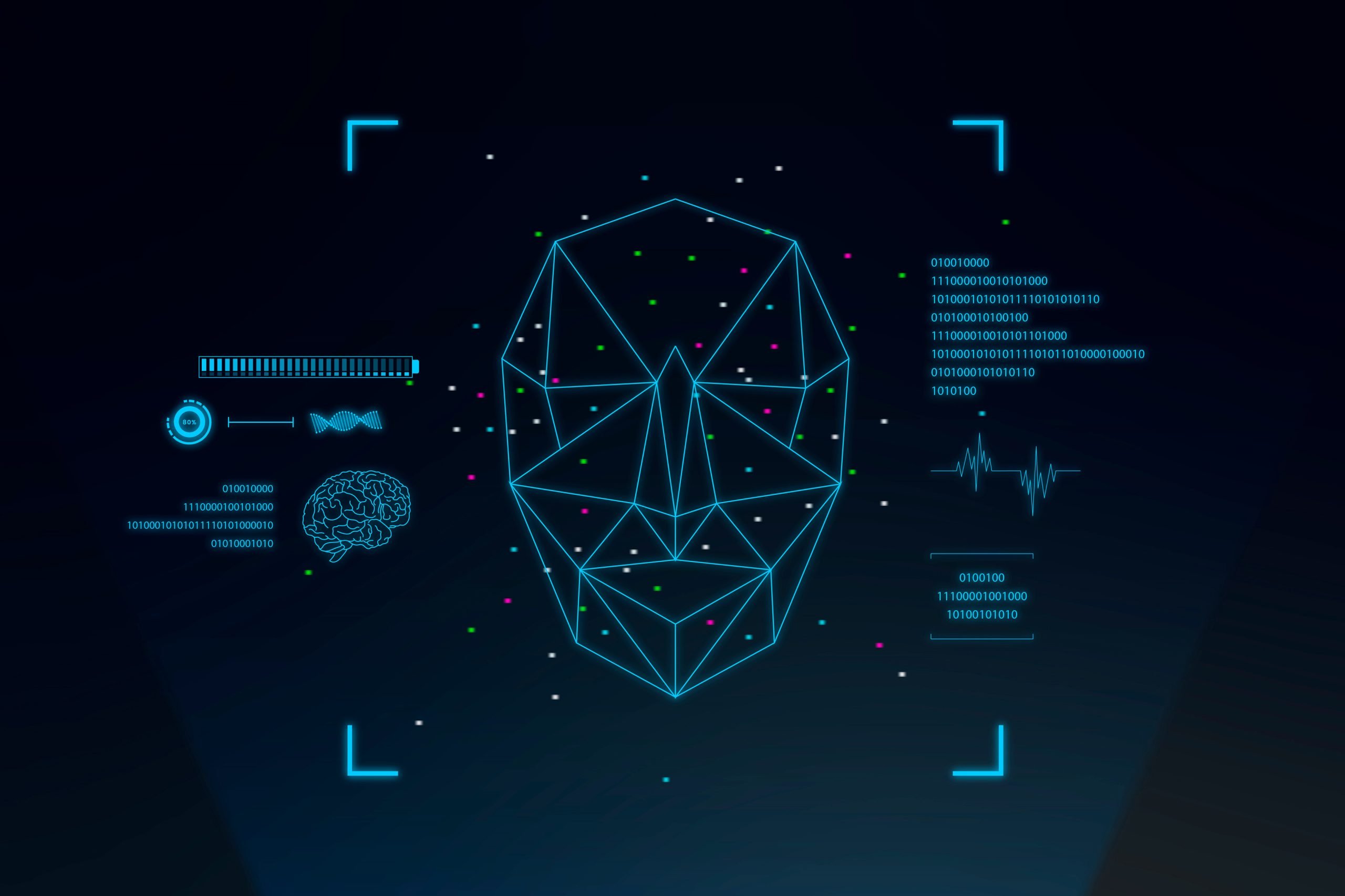 Face recognition AR hologram screen  smart technology